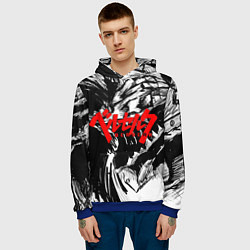 Толстовка-худи мужская БЕРСЕРК РИСУНОК BERSERK, цвет: 3D-синий — фото 2