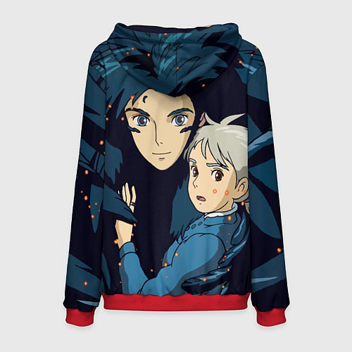 Мужская толстовка Ходячий замок Софи и Хаул летят / 3D-Красный – фото 2