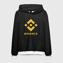 Толстовка-худи мужская БИНАНС ЛОГО CARBON BINANCE LOGO, цвет: 3D-белый