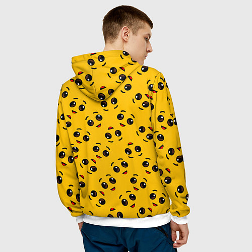 Мужская толстовка FORTNITE BANANA FACE PATTERN ФОРТНАЙТ ЛИЦО БАНАНА / 3D-Белый – фото 4