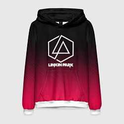 Толстовка-худи мужская LINKIN PARK LOGO CARBON, цвет: 3D-белый