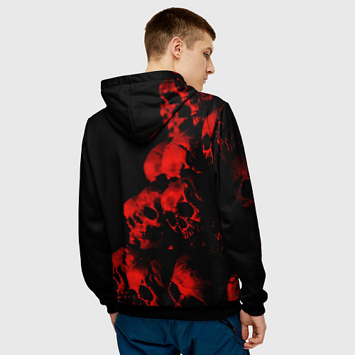 Мужская толстовка Черепа свалка / 3D-Черный – фото 4