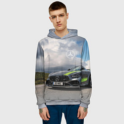 Толстовка-худи мужская Mercedes V8 Biturbo Racing Team AMG, цвет: 3D-меланж — фото 2