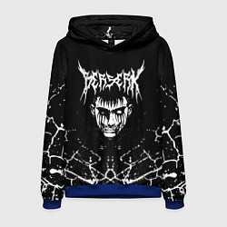 Толстовка-худи мужская БЕРСЕРК ЯРОСТНОЕ ЛИЦО ГАТСА НА СПИНЕ КЛЕЙМО, цвет: 3D-синий