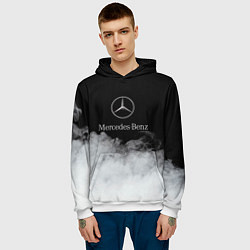 Толстовка-худи мужская Mercedes-Benz Облака, цвет: 3D-белый — фото 2