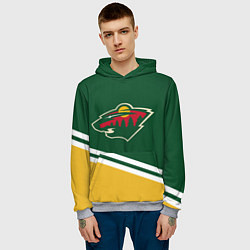 Толстовка-худи мужская Minnesota Wild NHL, цвет: 3D-меланж — фото 2