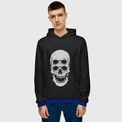 Толстовка-худи мужская Terrible Skull, цвет: 3D-синий — фото 2