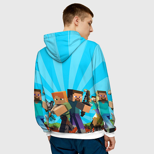 Мужская толстовка МАЙНКРАФТ ГЕРОИ ИГРЫ MINECRAFT / 3D-Белый – фото 4