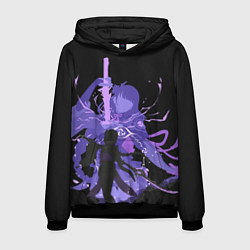 Толстовка-худи мужская Genshin Impact Raiden, цвет: 3D-черный