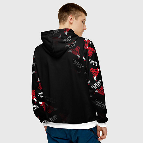 Мужская толстовка ЧИКАГО БУЛЛС БЫКИ CHICAGO BULLS / 3D-Белый – фото 4