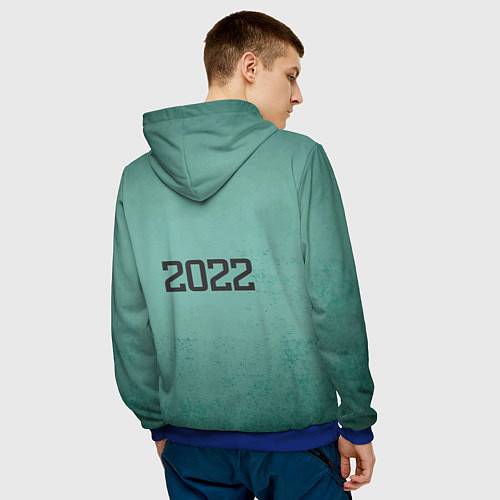 Мужская толстовка Праздничный ананас / 3D-Синий – фото 4