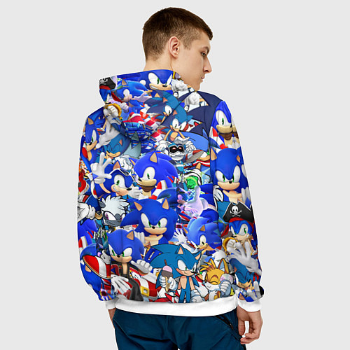 Мужская толстовка SONIC СИНИЙ ЁЖ СОНИК / 3D-Белый – фото 4