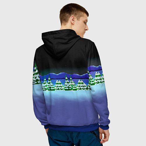 Мужская толстовка Енот и его команда - противостояние Южный Парк / 3D-Синий – фото 4