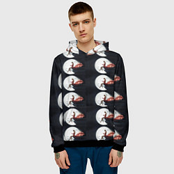 Толстовка-худи мужская Лунная девушка, цвет: 3D-черный — фото 2