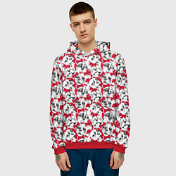 Толстовка-худи мужская Французский Бульдог French, цвет: 3D-красный — фото 2