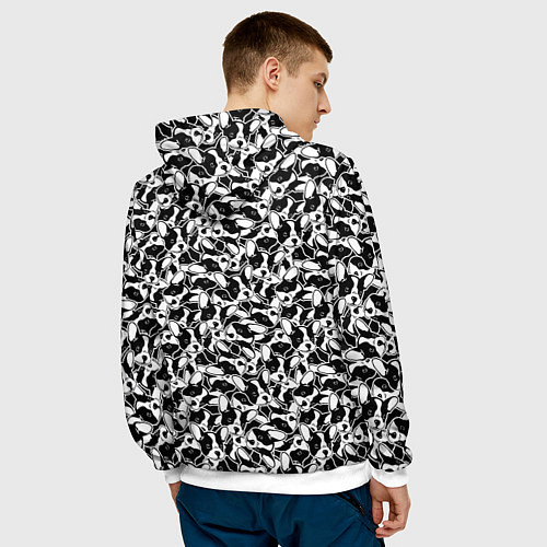 Мужская толстовка Щенки Французского Бульдога / 3D-Белый – фото 4