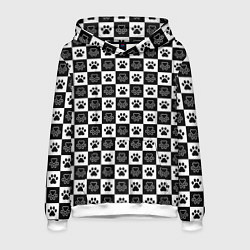 Мужская толстовка Следы на Шахматном Фоне