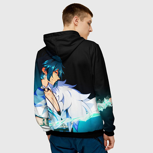 Мужская толстовка Genshin Impact - Кэйа / 3D-Черный – фото 4