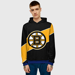 Толстовка-худи мужская Бостон Брюинз, Boston Bruins, цвет: 3D-синий — фото 2