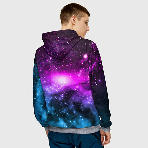 Мужская толстовка Космонавт и водолаз - сотворение / 3D-Меланж – фото 4