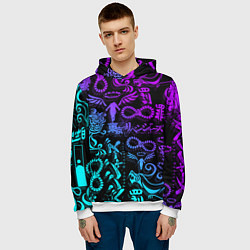 Толстовка-худи мужская ТАТУ ТОКЙСКИЕ МСТИТЕЛИ НЕОН, цвет: 3D-белый — фото 2