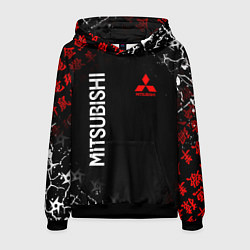Толстовка-худи мужская MITSUBISHI SAMURAI JAPAN STYLE ИЕРОГЛИФЫ, цвет: 3D-черный