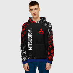 Толстовка-худи мужская MITSUBISHI SAMURAI JAPAN STYLE ИЕРОГЛИФЫ, цвет: 3D-синий — фото 2