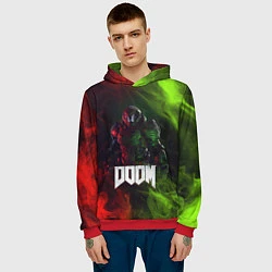 Толстовка-худи мужская Doomguy Doom, цвет: 3D-красный — фото 2