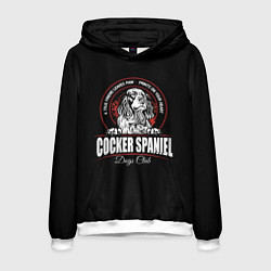 Толстовка-худи мужская Кокер-Спаниель Cocker Spaniel, цвет: 3D-белый