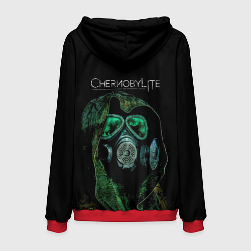 Мужская толстовка CHERNOBYLlite на чёрном фоне / 3D-Красный – фото 2