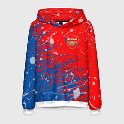 Толстовка-худи мужская Arsenal: Фирменные цвета, цвет: 3D-белый
