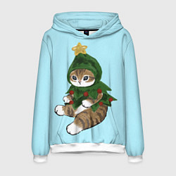 Мужская толстовка Кот-ёлочка