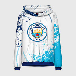 Толстовка-худи мужская Manchester City - Футбольный клуб, цвет: 3D-синий