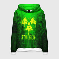 Толстовка-худи мужская STALKER LOGO RADIATOIN NEON TOXIC, цвет: 3D-белый