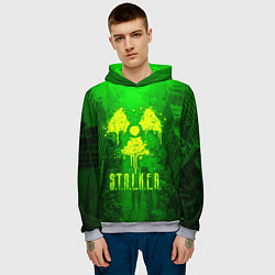 Толстовка-худи мужская STALKER LOGO RADIATOIN NEON TOXIC, цвет: 3D-меланж — фото 2