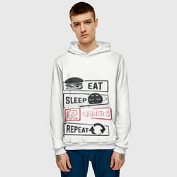 Толстовка-худи мужская Roblox repeat, цвет: 3D-белый — фото 2