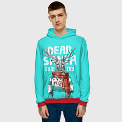 Толстовка-худи мужская Олень в свитере с оленями, цвет: 3D-красный — фото 2
