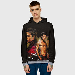 Толстовка-худи мужская Бред Питт Бойцовский клуб, цвет: 3D-меланж — фото 2