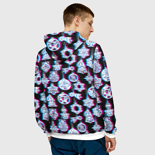 Мужская толстовка Новогодний глюк / 3D-Белый – фото 4