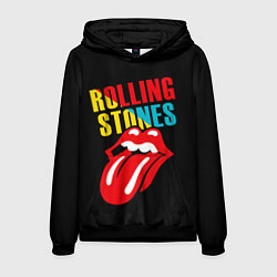 Толстовка-худи мужская Роллинг Стоунз Rolling Stones, цвет: 3D-черный