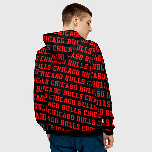 Мужская толстовка Чикаго Буллз, Chicago Bulls / 3D-Черный – фото 4