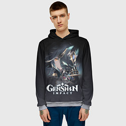 Толстовка-худи мужская ГенШин - игра с открытым миром, цвет: 3D-меланж — фото 2