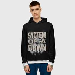 Толстовка-худи мужская System of a Down, цвет: 3D-белый — фото 2