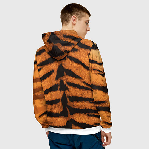 Мужская толстовка ТИГРИНАЯ ШКУРА / 3D-Белый – фото 4