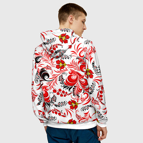 Мужская толстовка Русская национальная роспись / 3D-Белый – фото 4