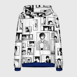 Толстовка-худи мужская Дадзай фрэймы, цвет: 3D-синий