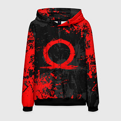 Мужская толстовка GOD OF WAR LOGO RED, БРЫЗГИ КРАСОК