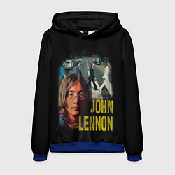 Толстовка-худи мужская The Beatles John Lennon, цвет: 3D-синий