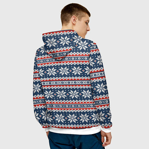 Мужская толстовка Knitted Christmas Pattern / 3D-Белый – фото 4