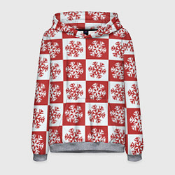 Мужская толстовка Шахматные Снежинки